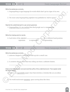 Aperçu du contenu 4_Daily Language Review, Grade 6 Student Edition Workbook