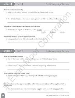 Sample content 3_Daily Language Review, Grade 7 Teacher Edition