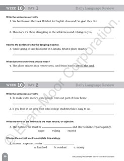 Aperçu du contenu_Daily Language Review, Grade 7 Student Edition Workbook