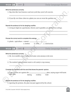 Aperçu du contenu 2_Daily Language Review, Grade 7 Student Edition Workbook