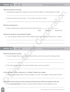 Aperçu du contenu 5_Daily Language Review, Grade 7 Student Edition Workbook