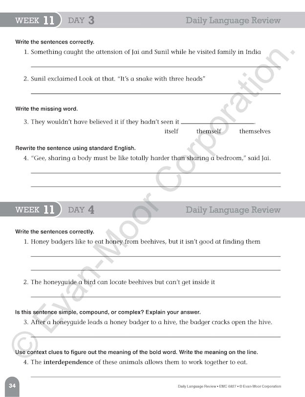 Aperçu du contenu 5_Daily Language Review, Grade 7 Student Edition Workbook