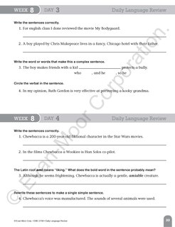 Sample content 5_Daily Language Review, Grade 8 Teacher Edition
