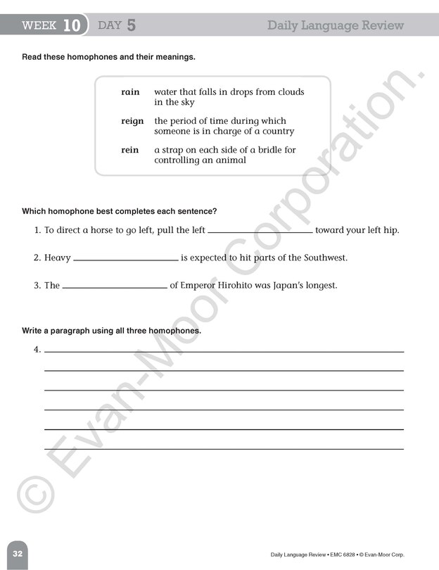 Aperçu du contenu 3_Daily Language Review, Grade 8 Student Edition Workbook