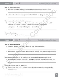 Aperçu du contenu 4_Daily Language Review, Grade 8 Student Edition Workbook