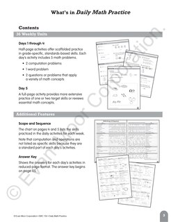 Aperçu du contenu_Daily Math Practice, Grade 1 Teacher Edition