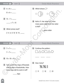 Sample content_Daily Math Practice, Grade 1 Student Edition Workbook