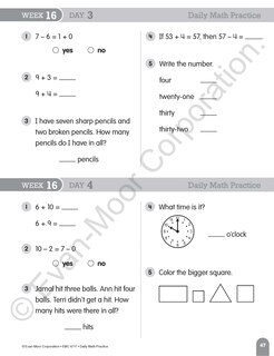 Sample content 2_Daily Math Practice, Grade 1 Student Edition Workbook