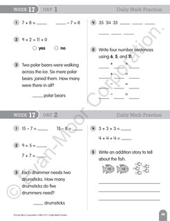 Sample content 4_Daily Math Practice, Grade 1 Student Edition Workbook