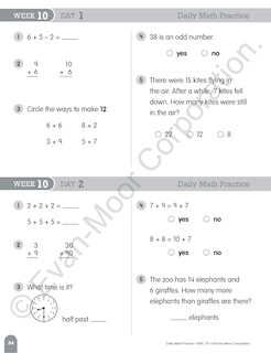 Sample content 4_Daily Math Practice, Grade 2 Teacher Edition