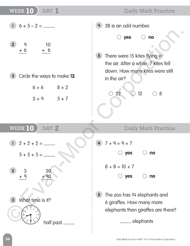 Sample content 4_Daily Math Practice, Grade 2 Teacher Edition