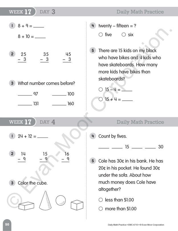 Aperçu du contenu 5_Daily Math Practice, Grade 2 Student Edition Workbook