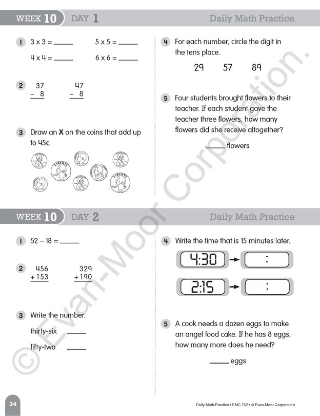 Sample content 4_Daily Math Practice, Grade 3 Teacher Edition