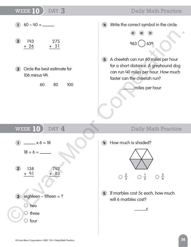 Sample content 5_Daily Math Practice, Grade 3 Teacher Edition
