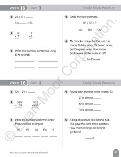 Sample content_Daily Math Practice, Grade 3 Student Edition Workbook
