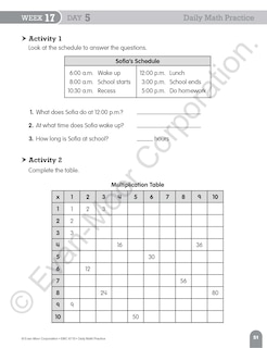 Sample content 5_Daily Math Practice, Grade 3 Student Edition Workbook