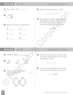 Sample content 4_Daily Math Practice, Grade 4 Teacher Edition