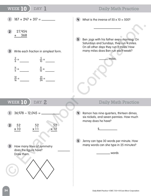 Sample content 4_Daily Math Practice, Grade 4 Teacher Edition