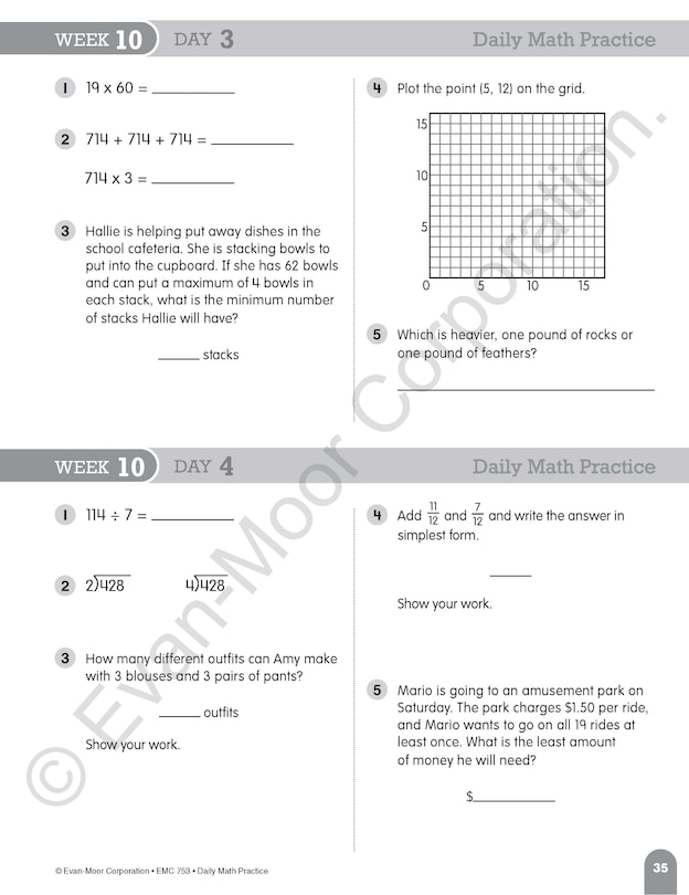 Sample content 5_Daily Math Practice, Grade 4 Teacher Edition