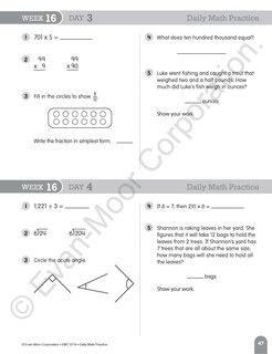 Aperçu du contenu 2_Daily Math Practice, Grade 4 Student Edition Workbook (5-pack)