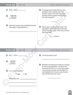 Aperçu du contenu 4_Daily Math Practice, Grade 4 Student Edition Workbook (5-pack)