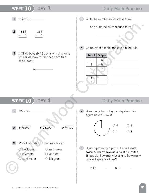 Sample content 5_Daily Math Practice, Grade 5 Teacher Edition