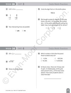 Aperçu du contenu 2_Daily Math Practice, Grade 5 Student Edition Workbook (5-pack)
