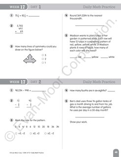 Aperçu du contenu 4_Daily Math Practice, Grade 5 Student Edition Workbook (5-pack)
