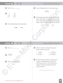 Aperçu du contenu 2_Daily Math Practice, Grade 5 Student Edition Workbook