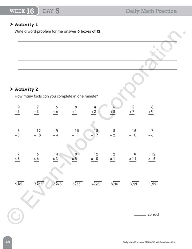 Aperçu du contenu 3_Daily Math Practice, Grade 5 Student Edition Workbook