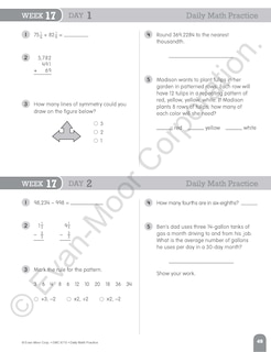 Aperçu du contenu 4_Daily Math Practice, Grade 5 Student Edition Workbook