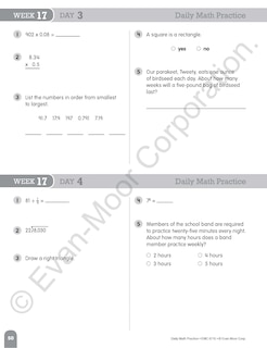 Aperçu du contenu 5_Daily Math Practice, Grade 5 Student Edition Workbook