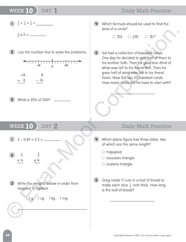 Sample content 4_Daily Math Practice, Grade 6 Teacher Edition