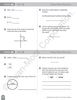 Aperçu du contenu_Daily Math Practice, Grade 6 Student Edition Workbook
