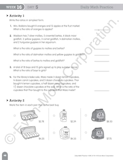 Aperçu du contenu 3_Daily Math Practice, Grade 6 Student Edition Workbook
