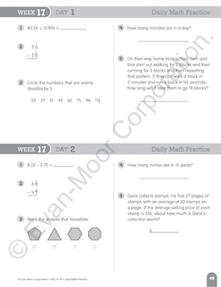 Aperçu du contenu 4_Daily Math Practice, Grade 6 Student Edition Workbook