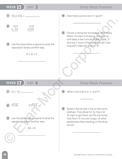 Aperçu du contenu 5_Daily Math Practice, Grade 6 Student Edition Workbook
