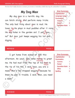 Sample content 2_Daily Paragraph Editing, Grade 2 Teacher Edition