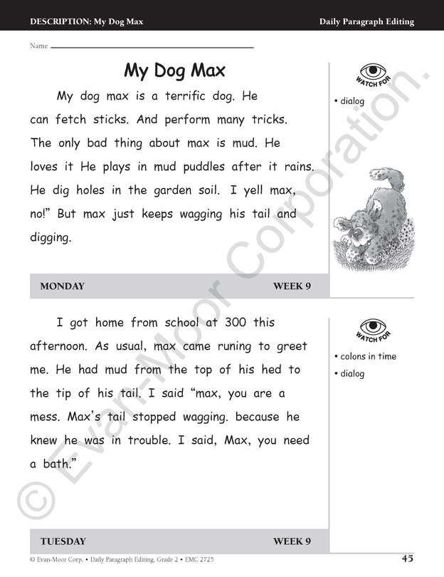 Sample content 3_Daily Paragraph Editing, Grade 2 Teacher Edition