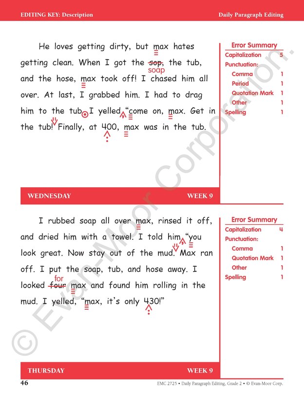 Sample content 4_Daily Paragraph Editing, Grade 2 Teacher Edition