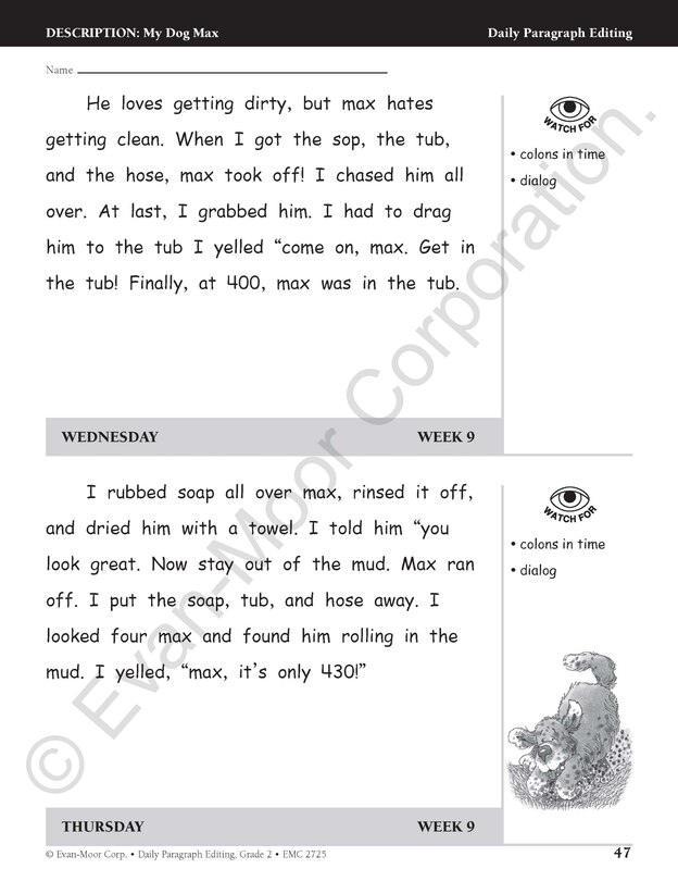 Sample content 5_Daily Paragraph Editing, Grade 2 Teacher Edition