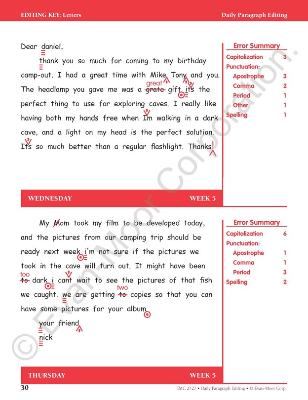 Sample content 4_Daily Paragraph Editing, Grade 4 Teacher Edition