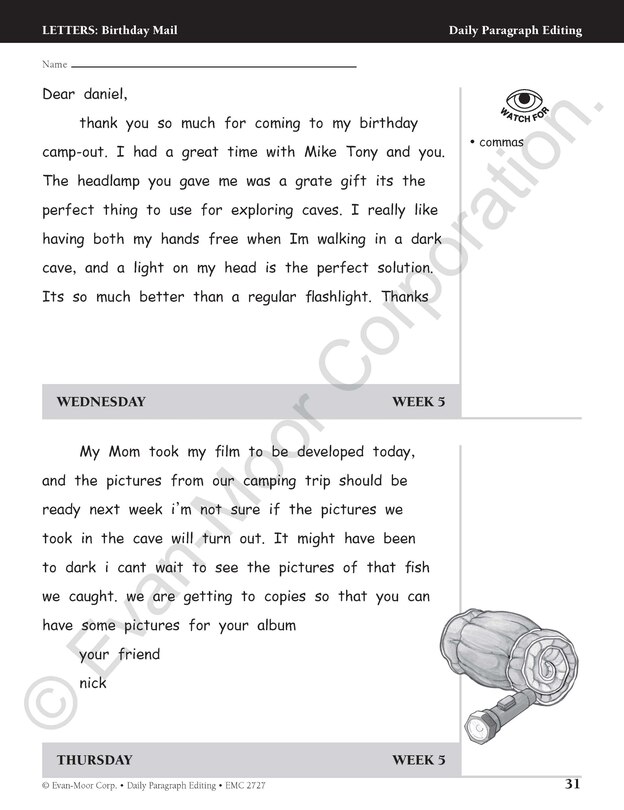 Sample content 5_Daily Paragraph Editing, Grade 4 Teacher Edition