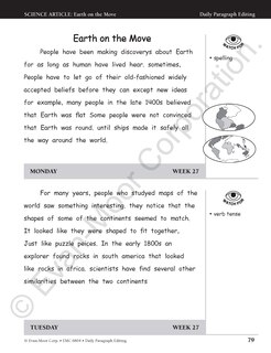 Aperçu du contenu_Daily Paragraph Editing, Grade 4 Student Edition Workbook