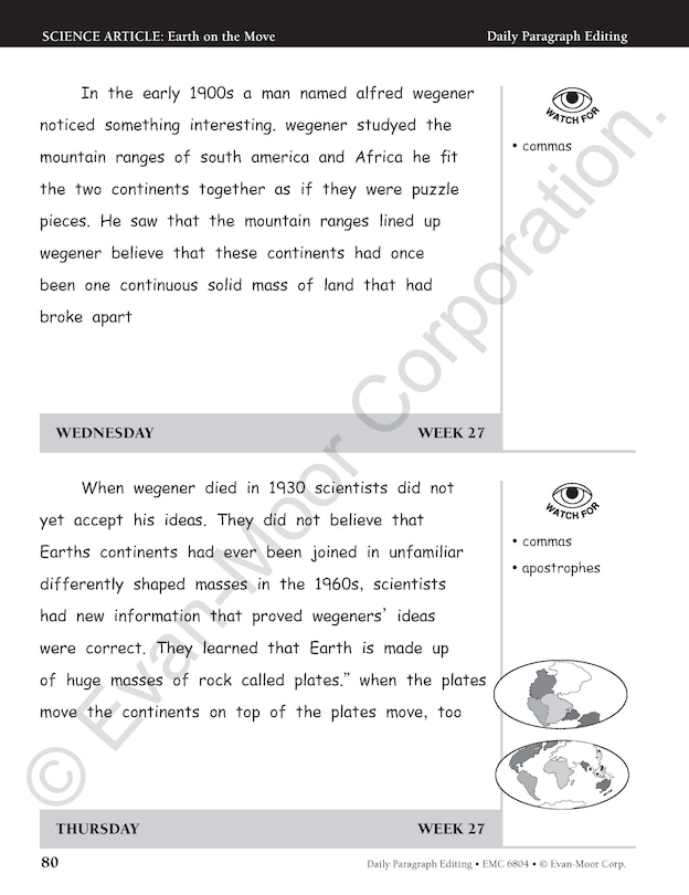 Aperçu du contenu 2_Daily Paragraph Editing, Grade 4 Student Edition Workbook
