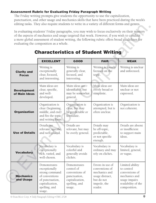 Sample content_Daily Paragraph Editing, Grade 5 Teacher Edition