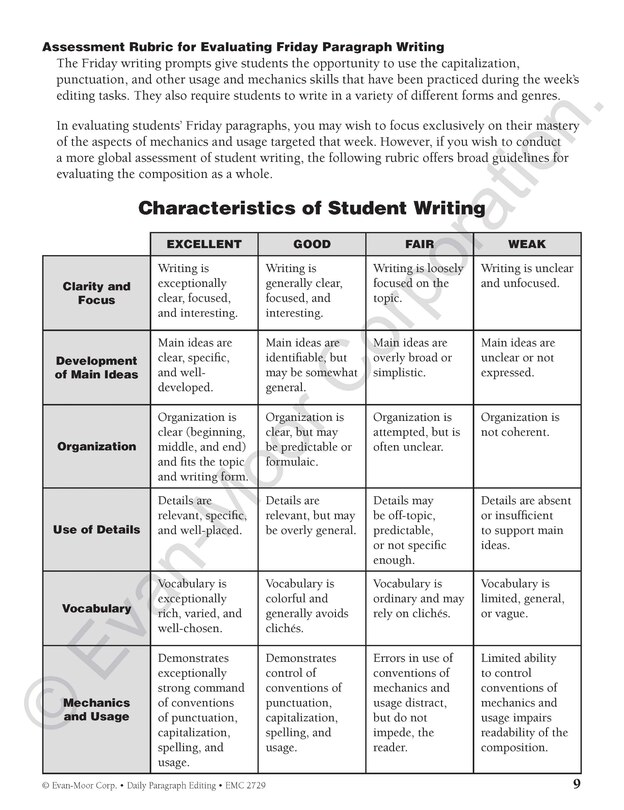 Sample content_Daily Paragraph Editing, Grade 6 Teacher Edition