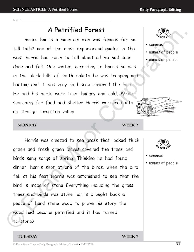 Sample content 3_Daily Paragraph Editing, Grade 6 Teacher Edition