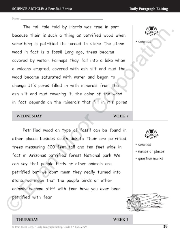 Sample content 5_Daily Paragraph Editing, Grade 6 Teacher Edition
