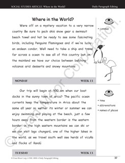 Aperçu du contenu_Daily Paragraph Editing, Grade 6 Student Edition Workbook
